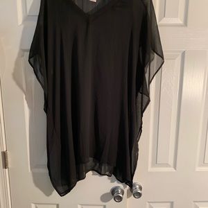 Sheer bathing suit top, Black